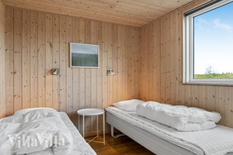 Ett av de 7 utmärkta sovrummen i lyxstuga nr 304 i Nordjylland.