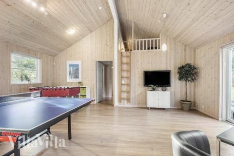 Lyxstuga 197 för 22 personer har ett stort aktivitetsrum med bl.a. biljard och dart
