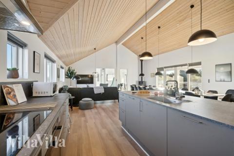 Välinrett kök i lyxstuga nr 176 i Vestjylland.