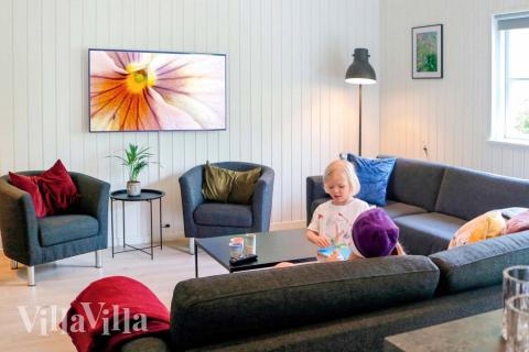 Soffhörnan i lyxstuga 201 i Lolland/Falster/Møn.