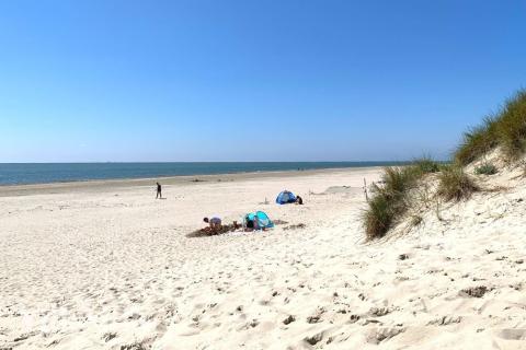 Den vackra stranden i närheten av lyxhus 261 vid Vestjylland.