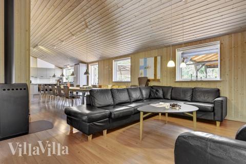 Soffhörnan i lyxstuga 247 i Østjylland.