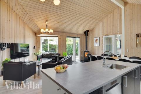 Soffhörnan i lyxstuga 277 i Nordsjälland.