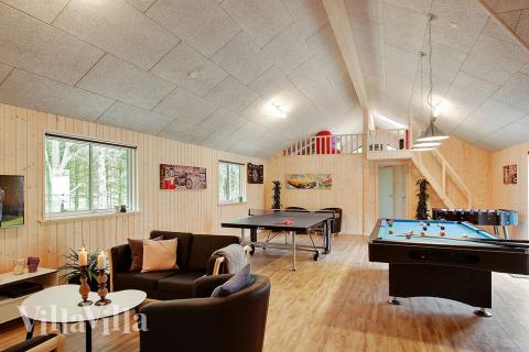Lyxstuga 330 för 24 personer har ett stort aktivitetsrum med bl.a. biljard och dart