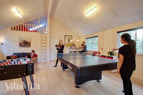 Lyxstuga 334 för 16 personer har ett stort aktivitetsrum med bl.a. biljard och dart