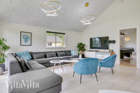 Soffhörnan i lyxstuga 365 i Nordsjälland.