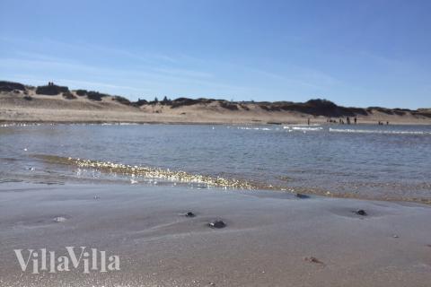 Den vackra stranden i närheten av lyxhus 369 vid Nordsjälland.