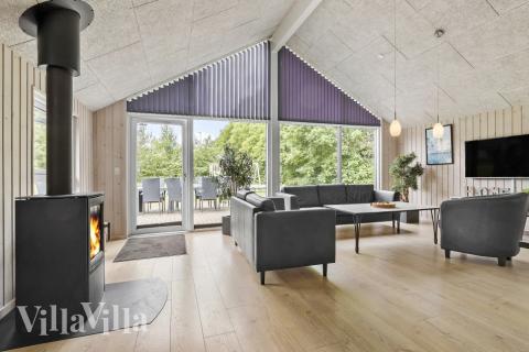 Soffhörnan i lyxstuga 380 i Østjylland.