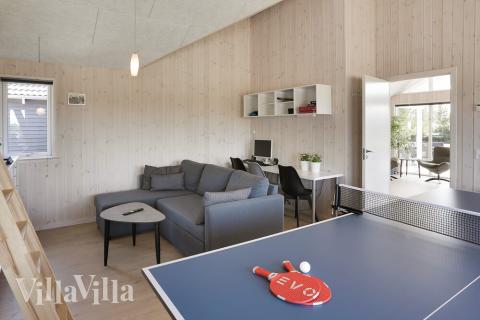 Lyxstuga 413 för 20 personer har ett stort aktivitetsrum med bl.a. biljard och dart