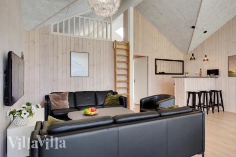 Soffhörnan i lyxstuga 436 i Nordsjälland.