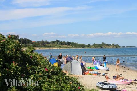 Den vackra stranden i närheten av lyxhus 443 vid Østjylland.