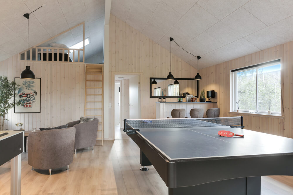 Tävla i sommarhusets aktivitetsrum när ni besöker lyxhus nr 481 i Lolland/Falster/Møn.