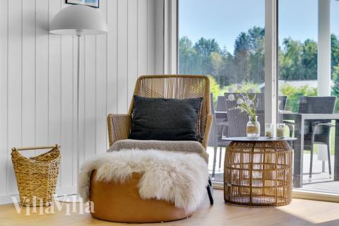 Vardagsrummet i lyxstuga nr 490.