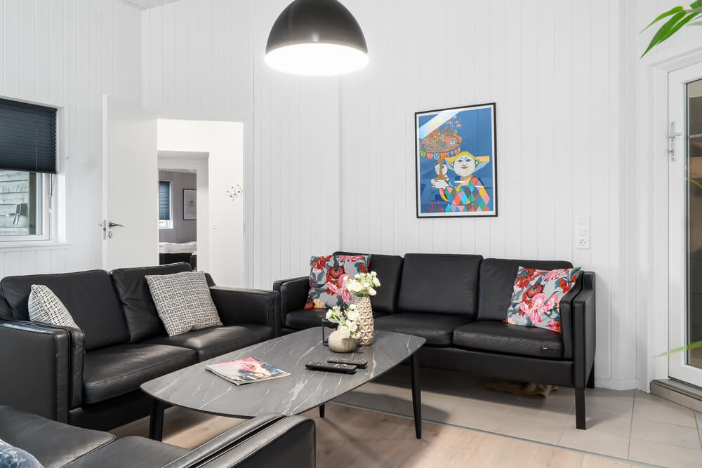 Soffhörnan i lyxstuga 728 i Tyskland.