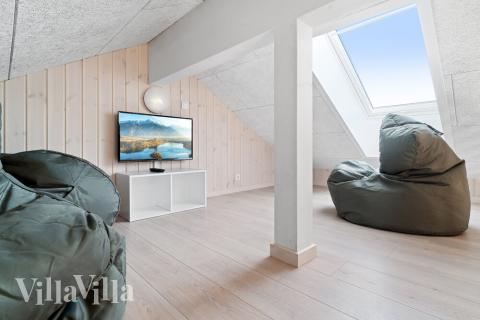 Några av de 20 sovplatserna finns på loftet i lyxstuga nr 731