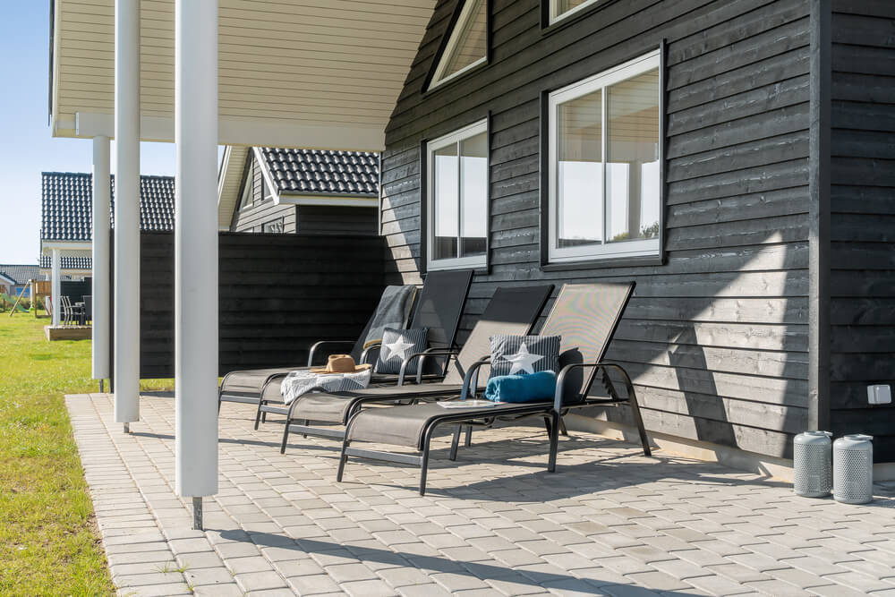 Stor terrass i lyxstuga nr 729 i Tyskland.