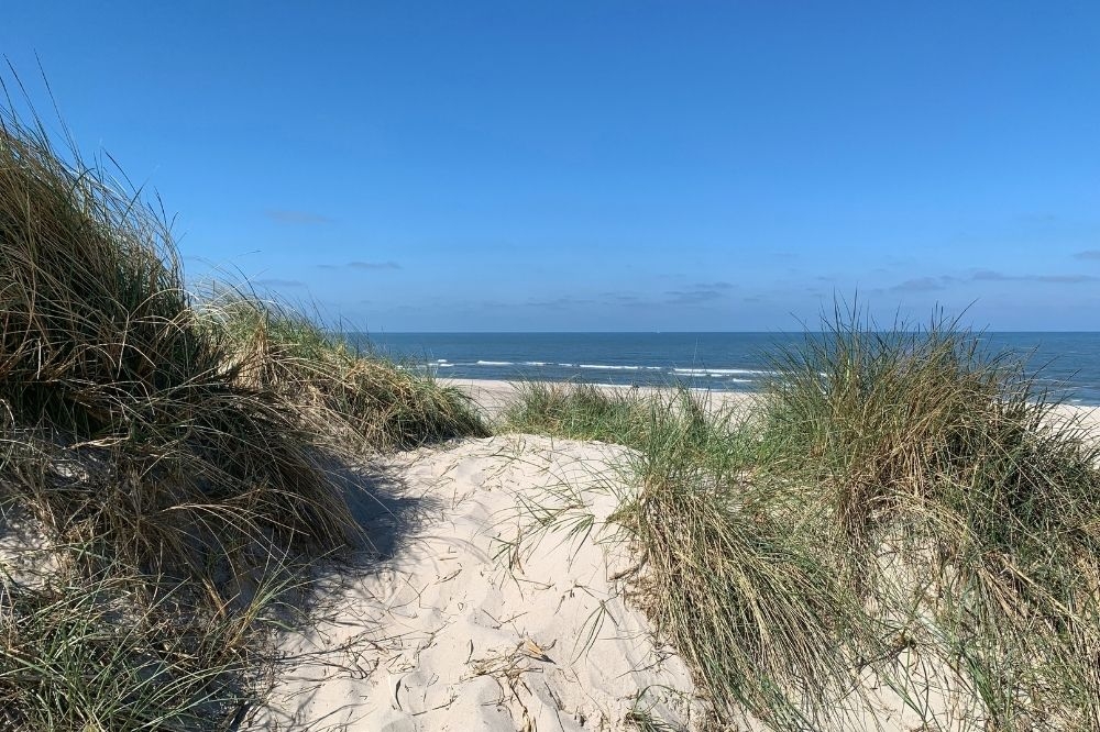 Stranden i närheten av lyxhus 535.