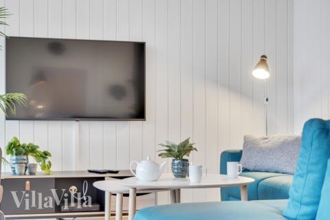 Soffhörnan i lyxstuga 549 i Nordsjälland.