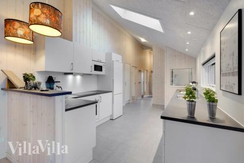 Köket i lyxstuga nr 550 är generöst inrett.