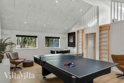 Lyxstuga 582 för 14 personer har ett stort aktivitetsrum med bl.a. biljard och dart