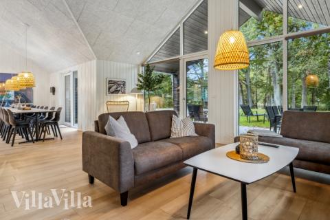 Soffhörnan i lyxstuga 750 i Tyskland.