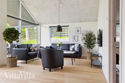 Soffhörnan i lyxstuga 756 i Tyskland.