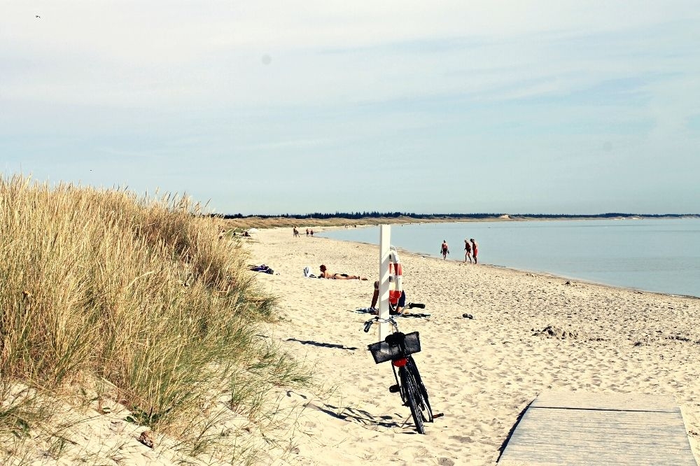 Den vackra stranden i närheten av lyxhus 636 vid Nordjylland.