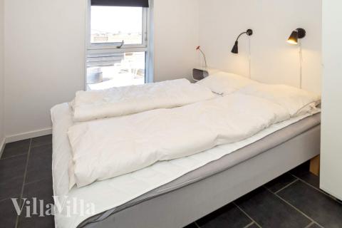 Ett av de 10 utmärkta sovrummen i lyxstuga nr 637 i Nordjylland.