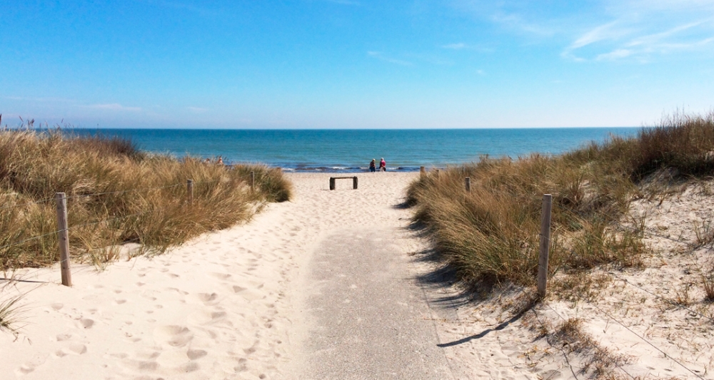 Stranden i närheten av lyxhus 642.