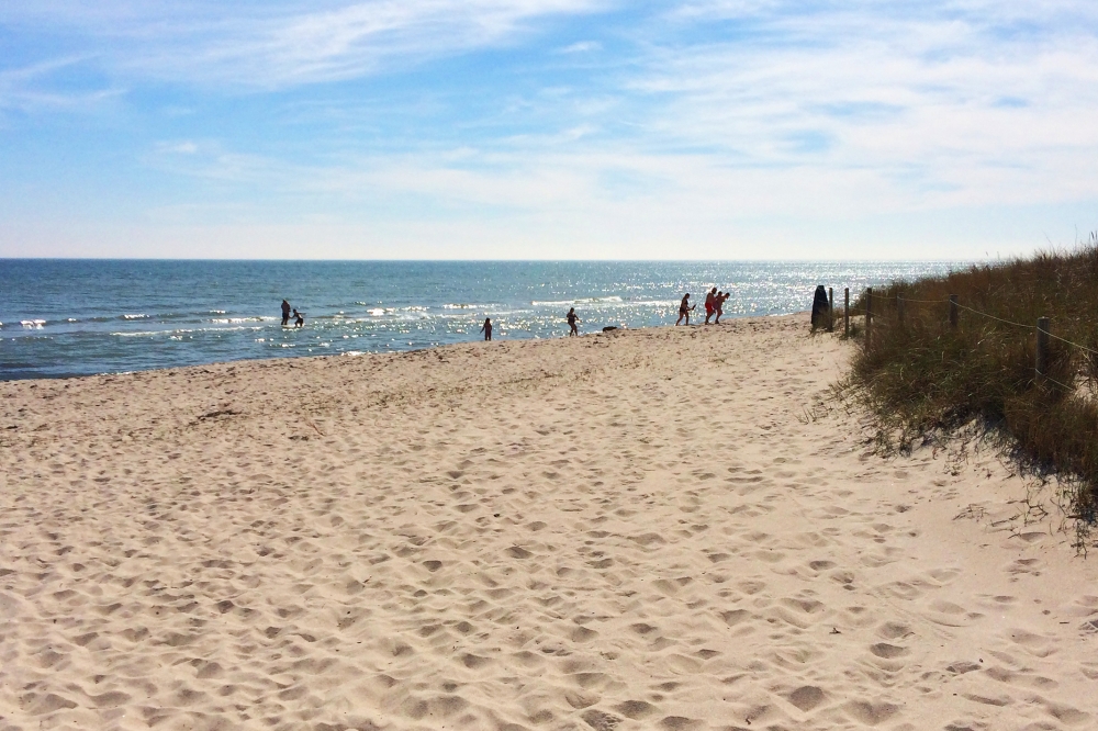 Den vackra stranden i närheten av lyxhus 642 vid Lolland/Falster/Møn.