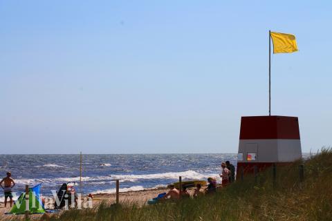 Den vackra stranden i närheten av lyxhus 649 vid Lolland/Falster/Møn.
