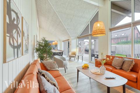 Soffhörnan i lyxstuga 768 i Tyskland.