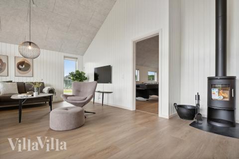 Soffhörnan i lyxstuga 907 i Fyn och öar.