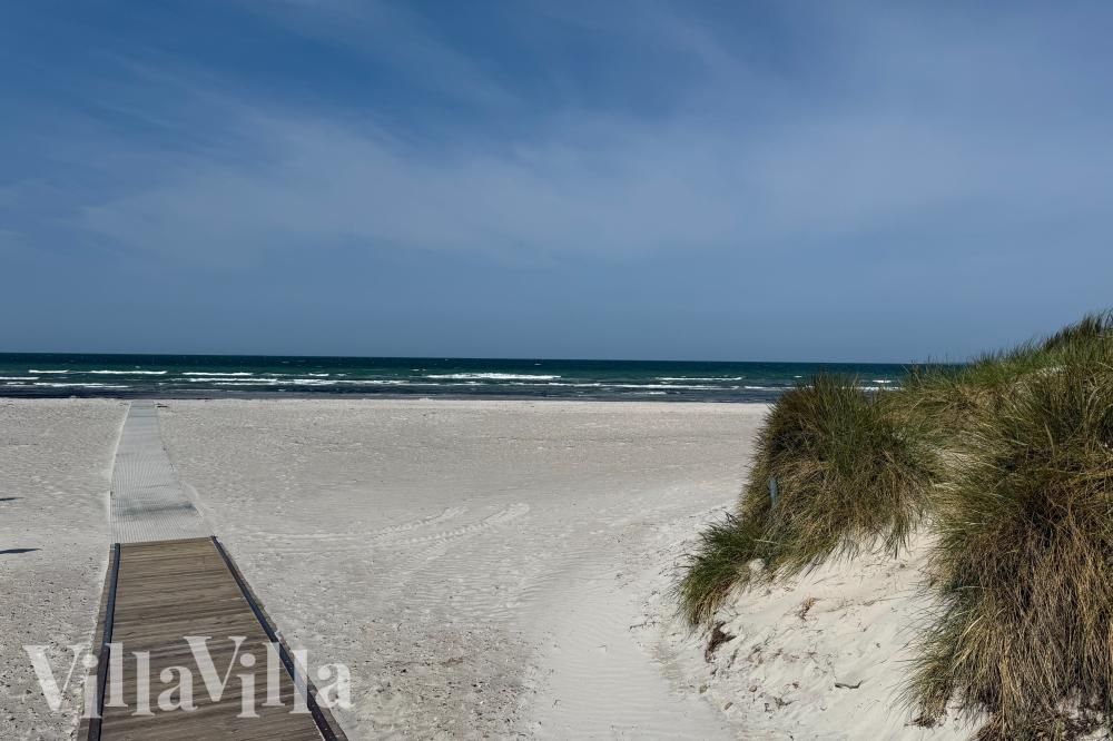 Den vackra stranden i närheten av lyxhus 911 vid Lolland/Falster/Møn.