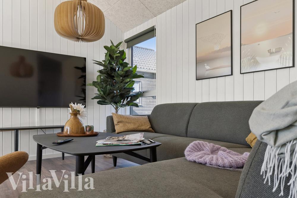 Soffhörnan i lyxstuga 673 i Fyn och öar.