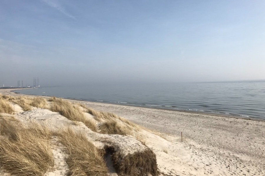Stranden i närheten av lyxhus 441.