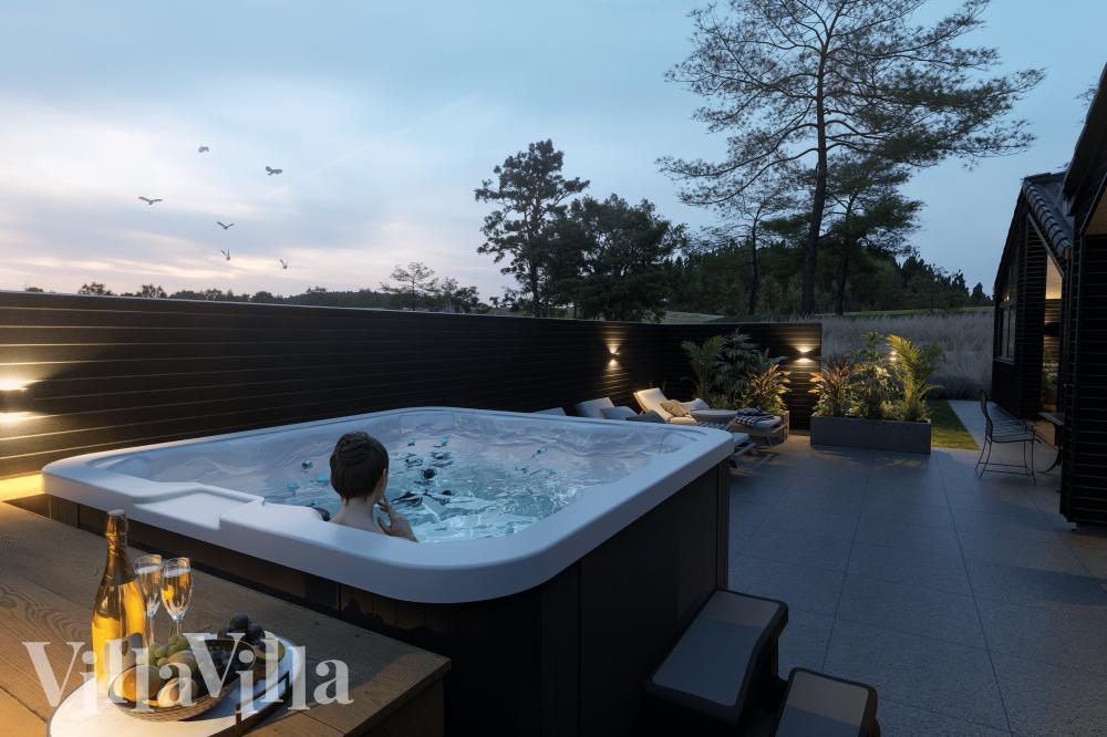 Lyxstuga nr 931 erbjuder bland annat ett härligt spabad