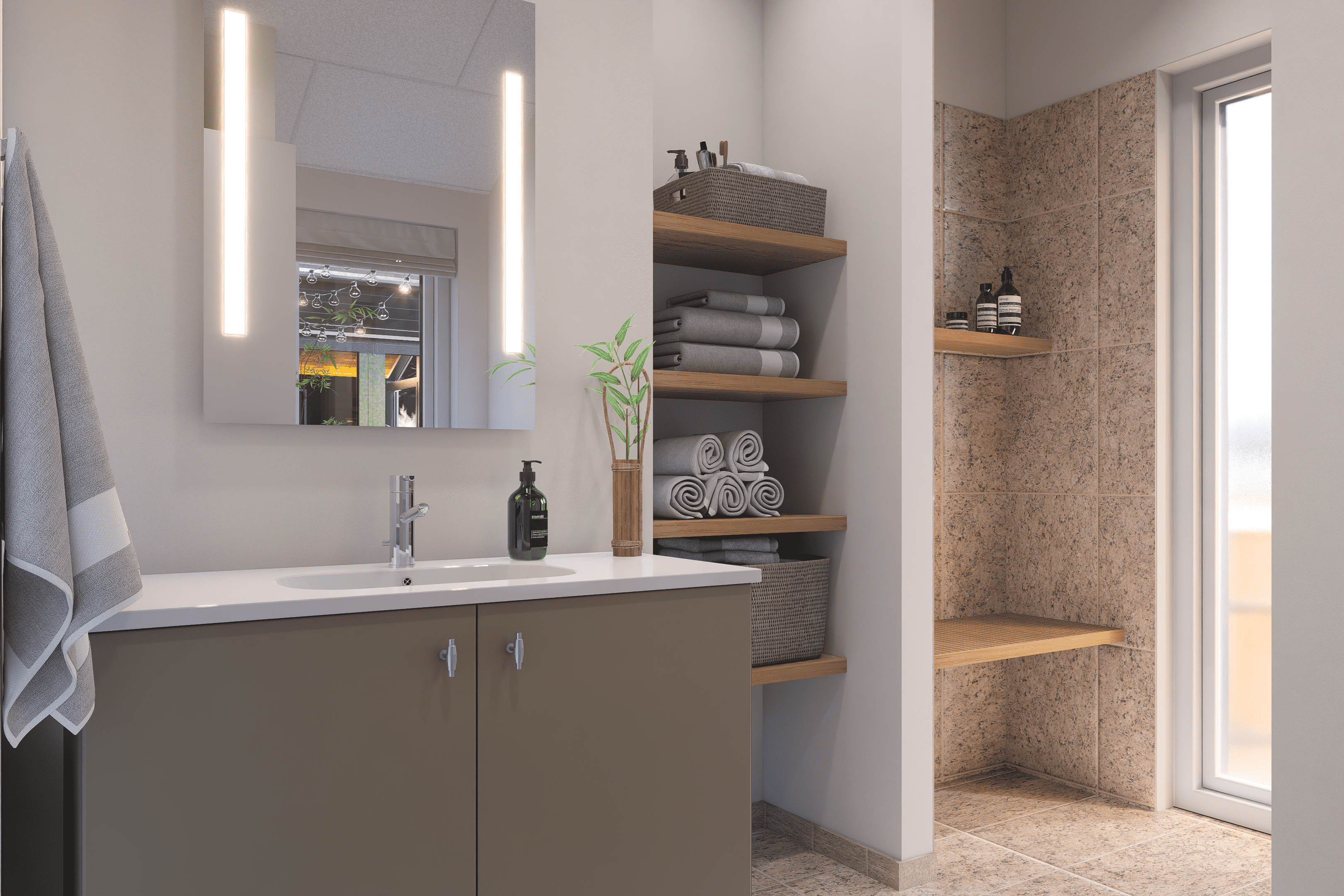 Ett av badrummen i lyxstuga nr 919