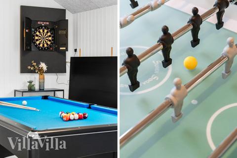 Lyxstuga 900 för 18 personer har ett stort aktivitetsrum med bl.a. biljard och dart