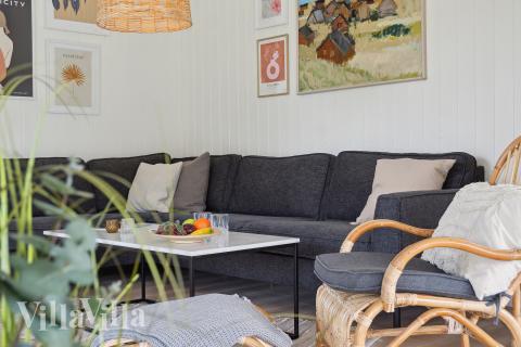 Soffhörnan i lyxstuga 942 i Fyn och öar.