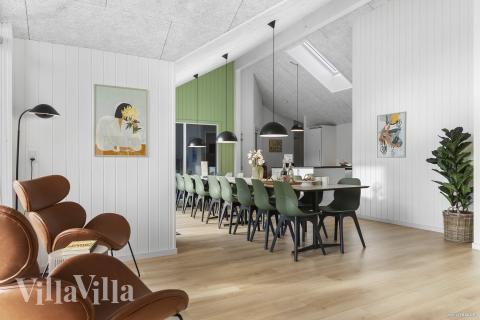 Soffhörnan i lyxstuga 810 i Østjylland.