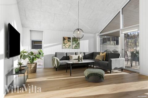 När ni besöker lyxhus nr 810 kan ni mysa tillsammans i sofforna.