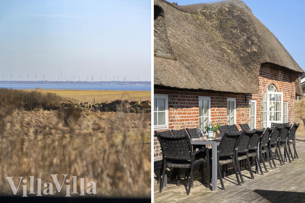 Stor terrass i lyxstuga nr 528 i Vestjylland.