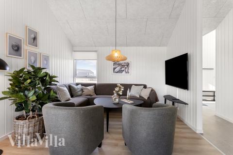 Soffhörnan i lyxstuga 917 i Fyn och öar.