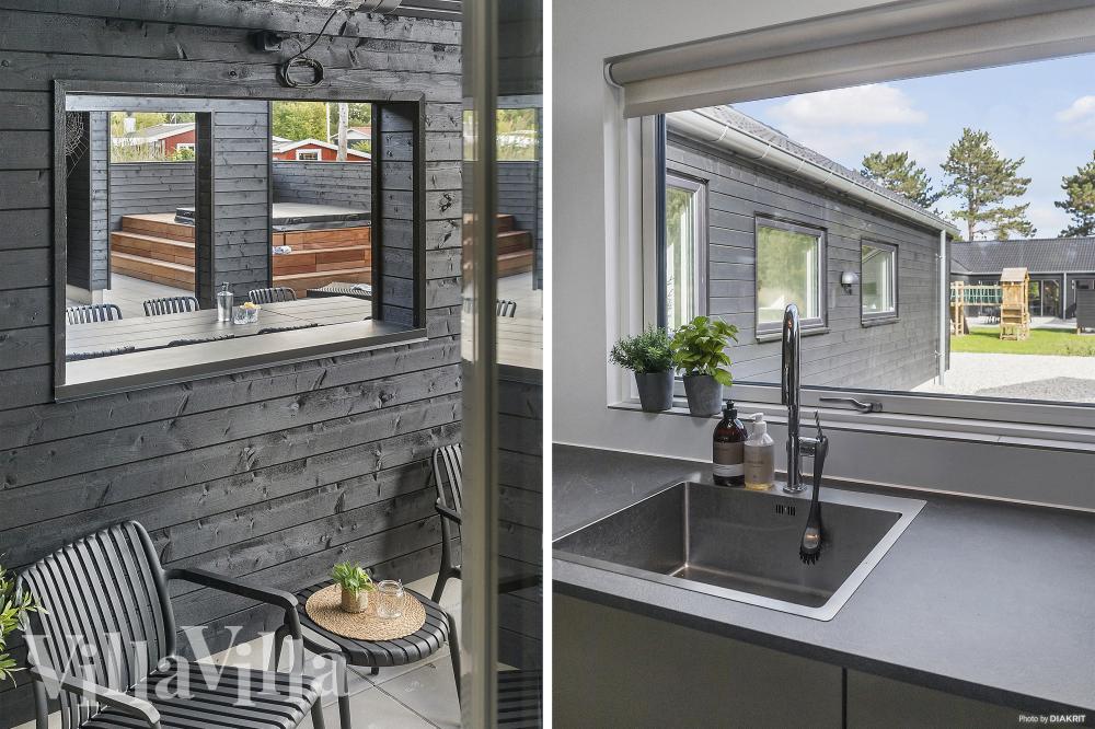 På terrassen i sommarhus nr 960 finns det plats för upp till 18 gäster.