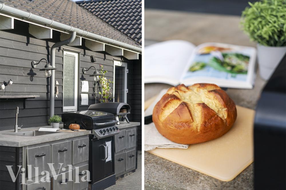 Njut av en grillkväll på terrassen i lyxstuga nr 293 i Vestjylland
